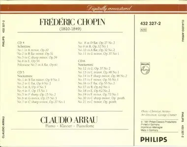 Claudio Arrau - Chopin (1991) {6CD Box Set Philips Classics 432 303-2}