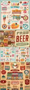 Vector - Food and drink labels collection
