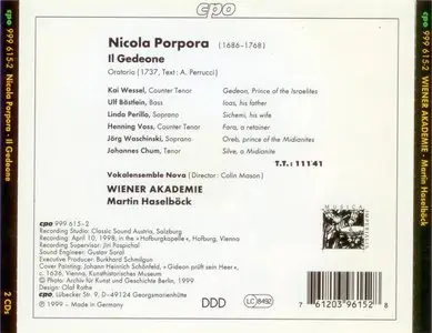 Nicola Porpora - Il Gedeone - Wiener Akademie - Martin Haselbock