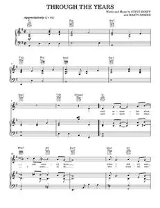 Through The Years - Kenny Rogers, Steve Dorff (Piano-Vocal-Guitar)