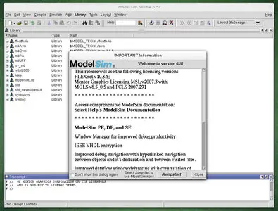 Mentor Graphics ModelSim SE-64_6.5f for Linux i386/x86_64 