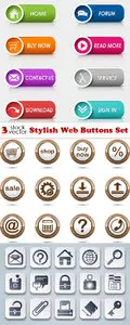 Vectors - Stylish Web Buttons Set