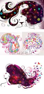 Vector - Woman first hairdress