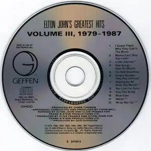 Elton John - Greatest Hits Volume III 1979-1987 (1987)