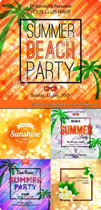 Summer party poster vector background