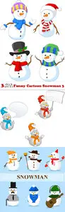 Vectors - Funny Cartoon Snowman 3