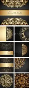 Vector - Black backgrounds with gold element