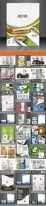 Business cards brochures flyer and booklet collection vector