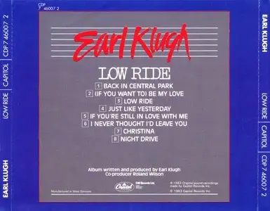 Earl Klugh - Low Ride (1982) {CDP 746007}