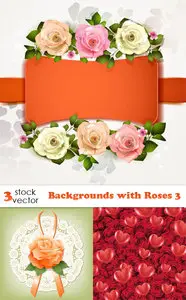 Vectors - Backgrounds with Roses 3