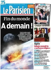Le Parisien + Cahier Paris du Vendredi 21 Décembre 2012