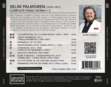 Jouni Somero - Selim Palmgren: Complete Piano Works, Vol.3 (2021)