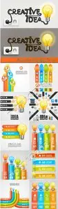 Creative Idea bulbs infographic vector