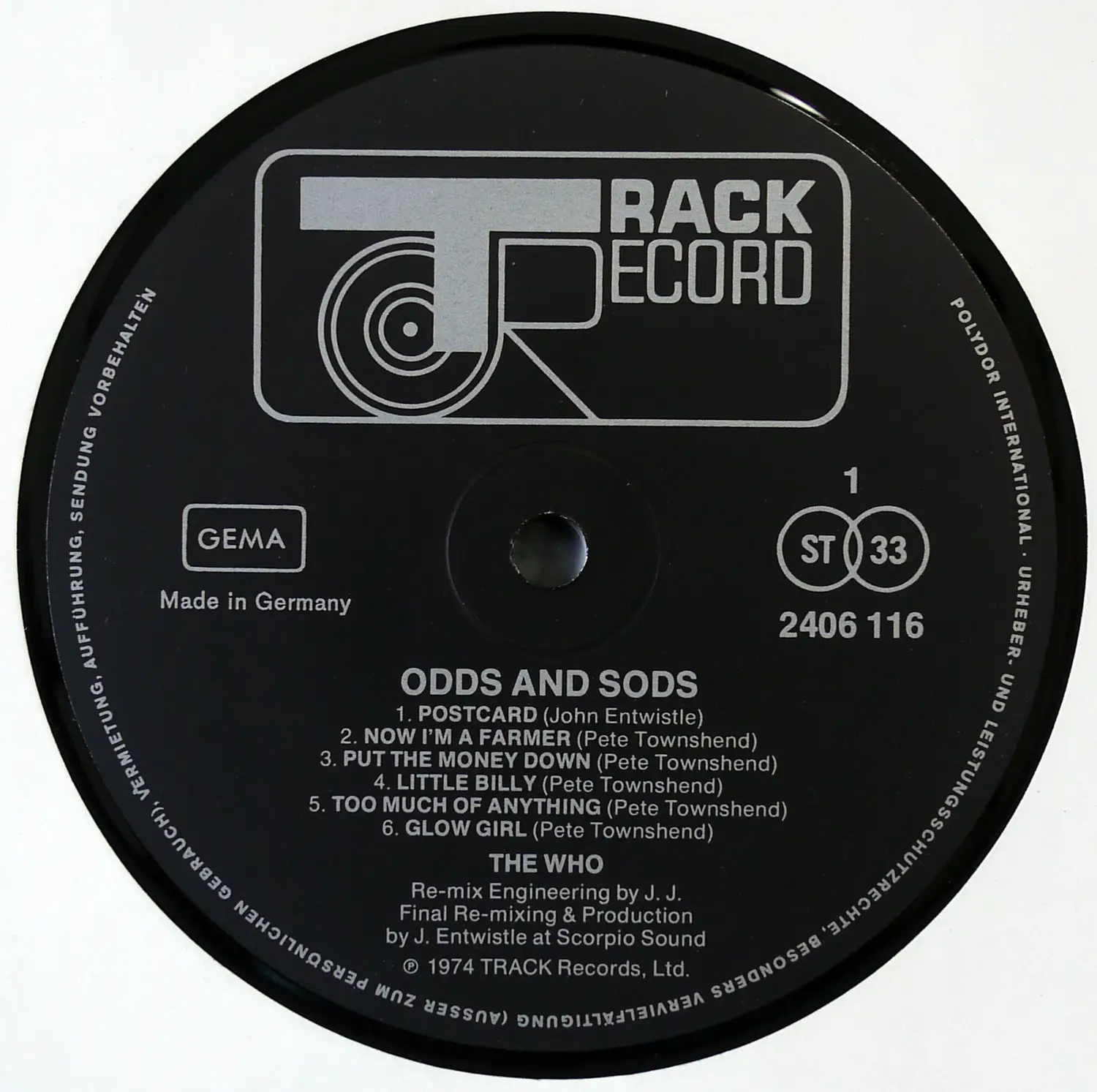 The Who - Odds & Sods (German Track Original) Vinyl rip in 24 Bit/96 Khz + CD-format
