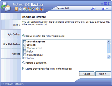 OE Backup 5.0.1