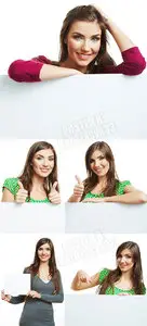 Woman & banner