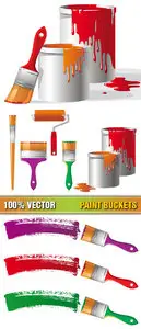 Stock Vector - Paint Buckets