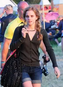 Emma Watson – Braless Candids at Glastonbury Music Festival