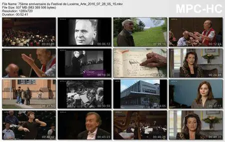 (Arte) 75ème anniversaire du Festival de Lucerne (2016)