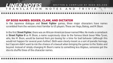 Street Fighter II - The Animated Movie (1994) - Liner Notes - Translation and Trivia (BD 1080p x265 HEVC AC3 2 0