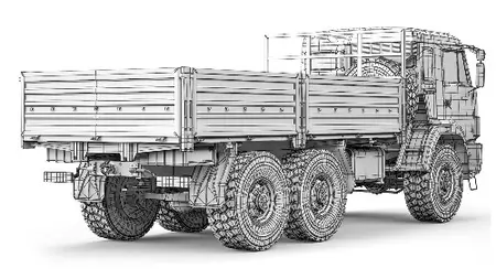 Kamaz 43118 flatbed 2017 - 3D Model