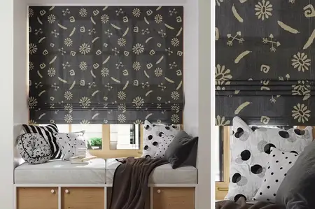 EE - Roman Blind on Window with Wide Windowsill Mockup PPLYRCU