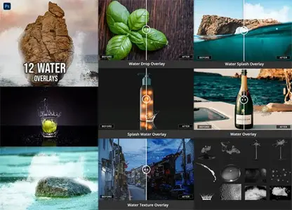 12 Water Overlays Bundle for Photoshop