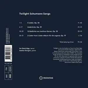 Ian Bostridge, Saskia Giorgini - Twilight: Schumann Songs, Opp. 40, 39, 35 (2025)