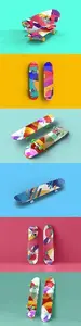 Skateboard Mockup Scenes - 8 views - 7438545