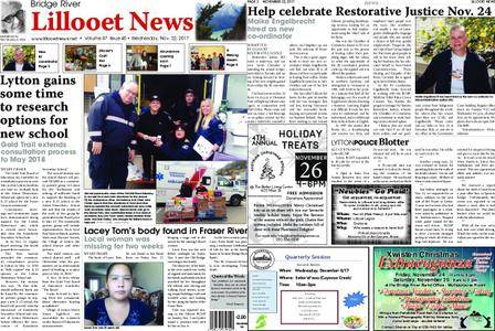Bridge River Lillooet News – November 22, 2017
