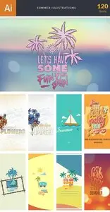 InkyDeals - 120 Summer Illustrations
