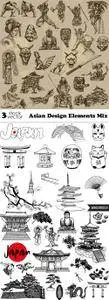 Vectors - Asian Design Elements Mix