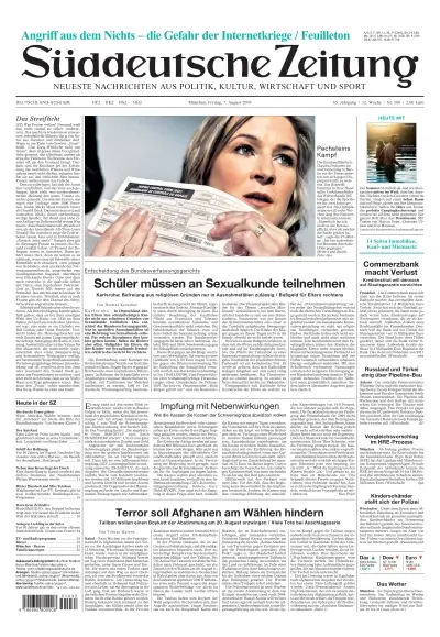 Sueddeutsche Zeitung vom 07.08.2009