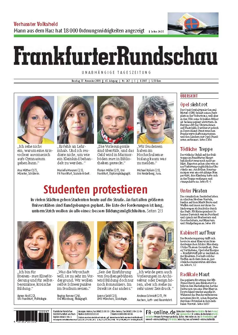 Frankfurter Rundschau vom 17. November 2009