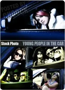 Stock Photo: Young people in the car