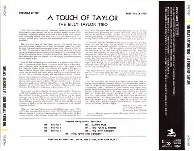 The Billy Taylor Trio - A Touch Of Taylor (1955) {2013 Japan Prestige 7000 Chronicle SHM-CD HR Cutting Series UCCO-5201}