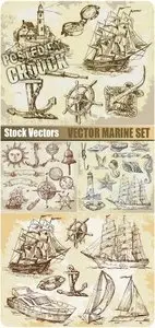 Marine set - Stock Vector