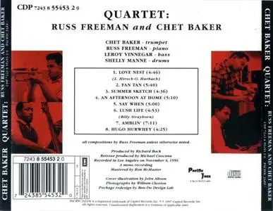 Chet Baker - Quartet with Russ Freeman (1956) {Pacific Jazz}