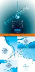 Water drops vector background set 2