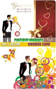 Stock Vector - Wedding card