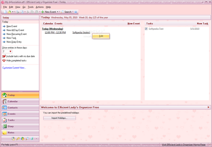 Portable Efficient Lady's Organizer Free 1.02 Build 15