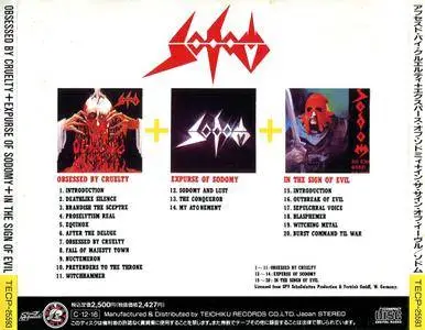 Sodom - Obsessed By Cruelty + Expurse Of Sodomy + In The Sign Of Evil (1990) [TECP-25593, Japan] Repost