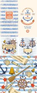 Nautical Style Backgrounds Vector