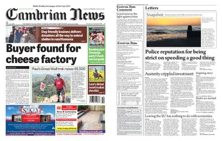 Cambrian News Arfon & Dwyfor – 18 October 2019