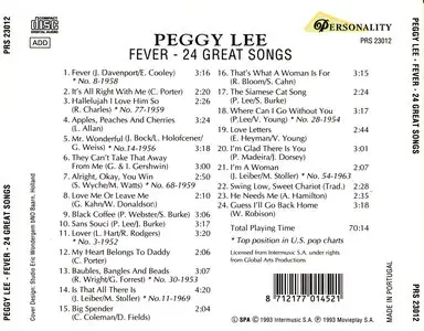 Peggy Lee - Fever. 24 Great Songs (1993) [ReUpload]