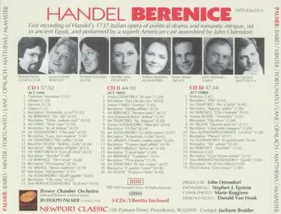 Rudolph Palmer, Brewer Baroque Chamber Orchestra - George Frideric Handel: Berenice (1995)