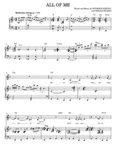 All Of Me - Billie Holiday, Frank Sinatra, Louis Armstrong, Willie Nelson (Piano Vocal)
