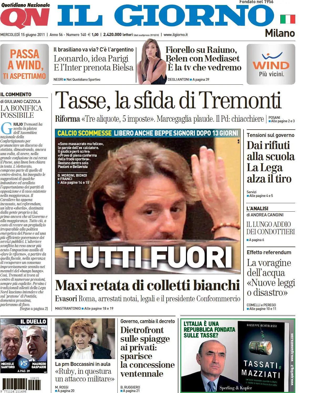 IL GIORNO 15 GIUGNO 2011
