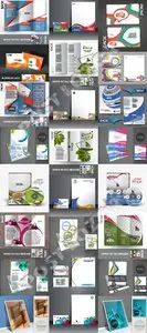 Business cards brochures flyer and booklet collection vector