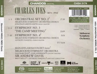 Jean-Efflam Bavouzet, Andrew Davis - Charles Ives: Symphonies Nos. 3 & 4 / Orchestral Set No.2 (2017)